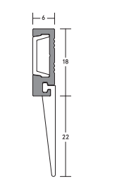 DOOR BOTTOM SWEEP SEAL SGL FIN EDGE MNT