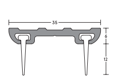 DOOR BOTTOM SWEEP SEAL 35W DBL FIN 1000