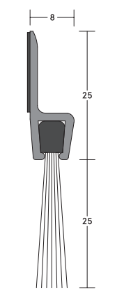 BRUSH SEAL 25H 2100 SIL