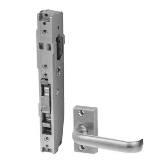3541 - SHORT B'SET SLIDING DR LOCK & 45 DEG LEVER (FAB) SC