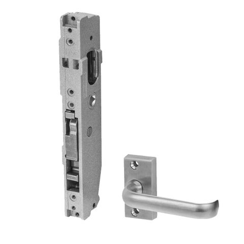 3542 - SHORT B'SET SLIDING DR LOCK & 45 DEG LEVER (FAB) SC