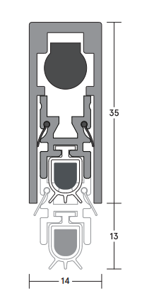 HOT SMOKE DROP SEAL SEMI MORTICE 0435 SI