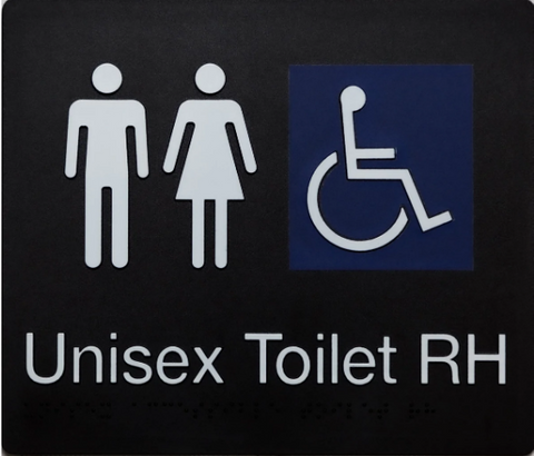 MALE/FEMALE DISABLED TOILET (RIGHT HAND) BRAILLE AMENITY SIG