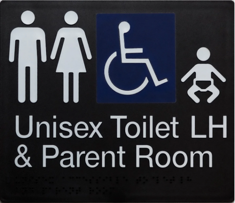 MALE FEMALE DISABLED TOILET & PARENT ROOM/ LEFT HANDING- BLA