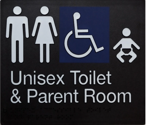 MALE/FEMALE DISABLED TOILET & PARENT ROOM BRAILLE AMENITY SI