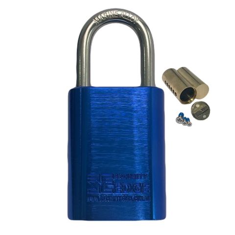 SECURITY EDGE L 40MM ALUMIMIUN PADLOCK 27MM SHACKLE BK BLUE