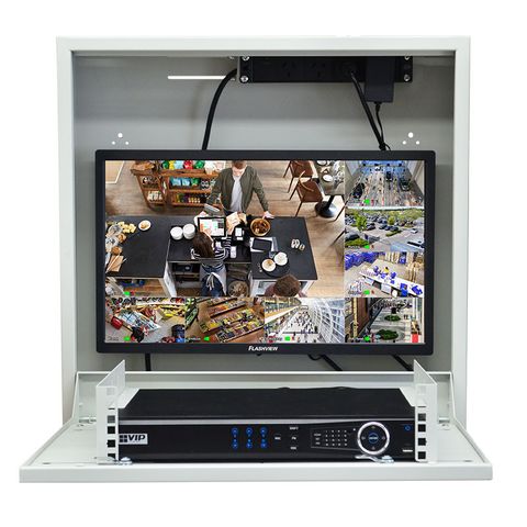 LOCKABLE VERTICAL MOUNT SECURITY CABINET FOR CCTV 2RU