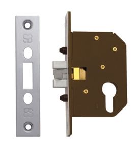 SUPERSAFE CYL SLIDING LOCK 45M IN SATIN CHROME