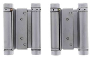 LENLOK DOUBLE ACTION, 100MM SPRING HINGE, PAIR, SATIN CHROME