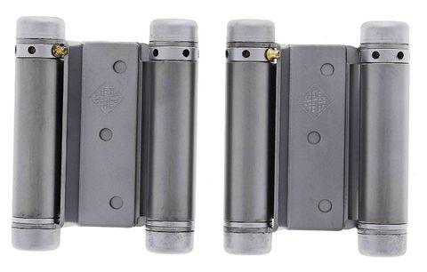 LENLOK DOUBLE ACTION, 75MM SPRING HINGE, PAIR, SATIN CHROME