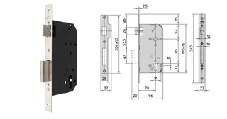 VIRO EURO CYL. MORTICE LOCK (70MM B/SET) - DOUBLE-THROW