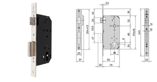 VIRO EURO CYL. MORTICE LOCK (50MM B/SET) - DOUBLE-THROW