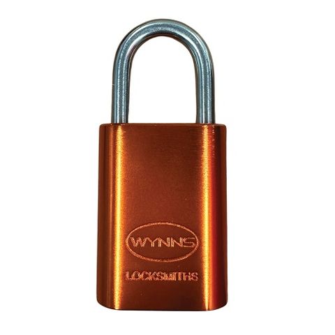 WYNNS 40MM ALUMIMIUN PADLOCK 27MM SHACKLE - ORANGE