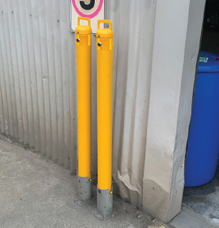 ANTI RAM RAID REMOVALBE BOLLARD - YELLOW 90MM 1235MM