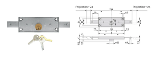 VIRO HEAVY DUTY ROLLER SHUTTER LOCK (154 X 59MM) *FIXED PIN*