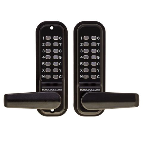 BORG MECHANICAL DIGITAL DOOR LOCK WITH LEVER BACK TO BACK
