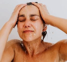 Women using commercial shower products