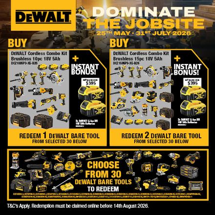 DEWALT Dominate the Jobsite 25 May - 31 Jul 2026