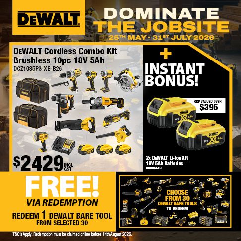 DEWALT Dominate the Jobsite 25 May - 31 Jul 2026 (DCZ1085P3-XE-B26)