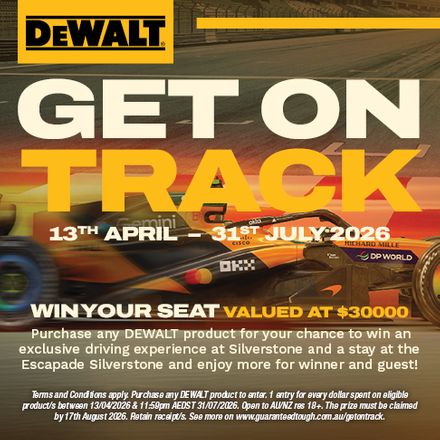 DEWALT Get On Track Competition 13 Apr - 31 Jul 2026