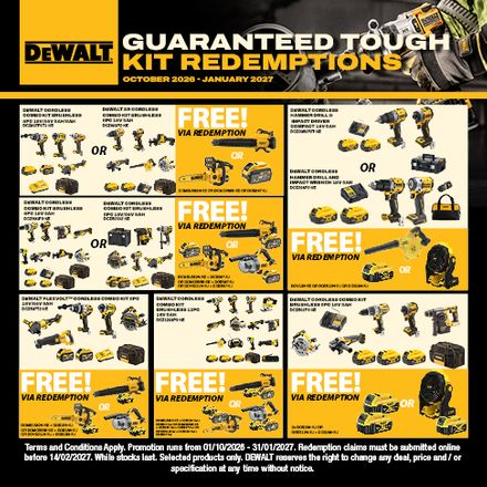 DEWALT Kit Q4 Redemption Offers 1 Oct 2026- 31 Jan 2027