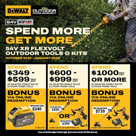 DEWALT Outdoor Spend More Get More Oct 2025 - Jan 2026