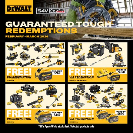 DEWALT FLEXVOLT Redemptions Feb-Mar 2026