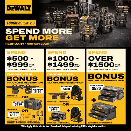 DEWALT TOUGHSYSTEM Spend More Get More Redemption Feb-Mar 2026