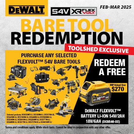 DEWALT ToolShed Exclusive FLEXVOLT Bare Tool Redemption Feb-Mar 2025