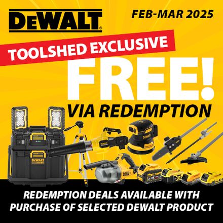 DEWALT ToolShed Exclusive Redemptions Feb-Mar 2025