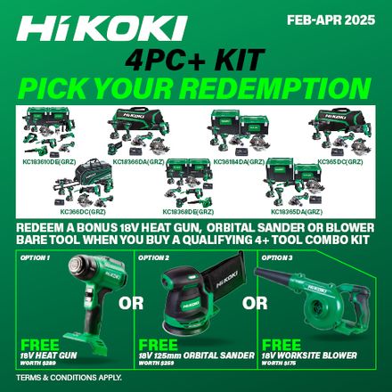 HiKOKI Q1 4pc Kit Redemption Feb-April 2025