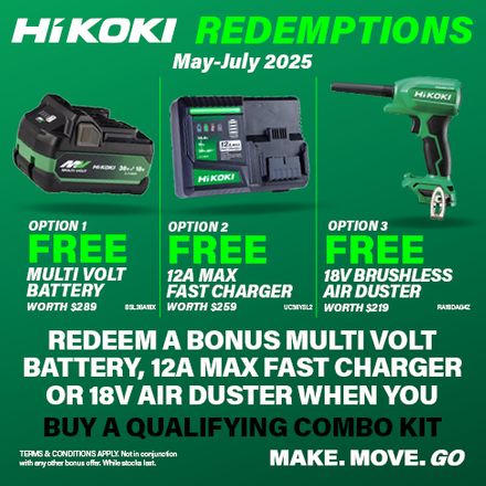 HiKOKI Q3 Combo Kit Choose Redemption May-July 2025