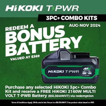 HiKOKI Q3 Redemptions 3pc Combo Kits Aug-Nov 2024