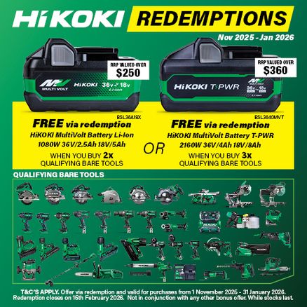 HiKOKI Q4 Combo Kit Redemption Nov 2025 - Jan 2026