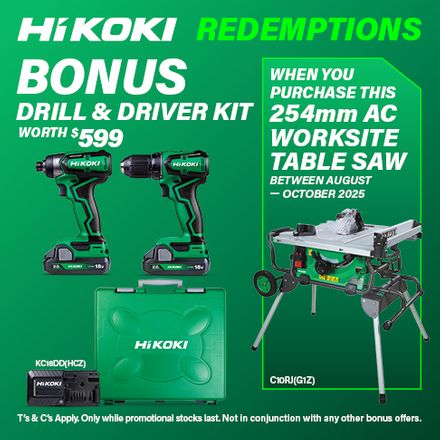 HiKOKI Table Saw (C10RJ(G1Z) Redemption Aug-Oct 2025