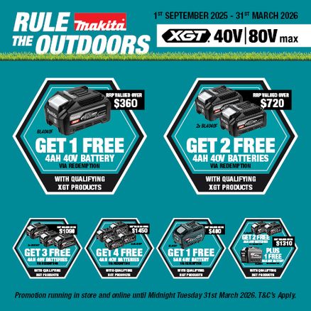 Makita Rule the Outdoors XGT Redemptions Sept 2025 - Mar 2026