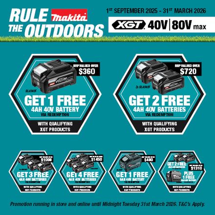 Makita Rule the Outdoors XGT Redemptions Sept 2025 - Mar 2026