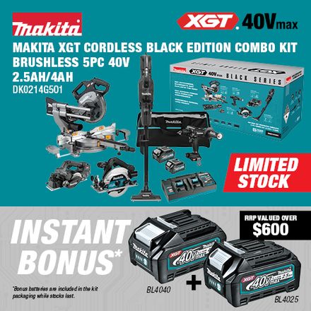 Makita XGT Black Series 5pc Kit (Batteries Bonuses)