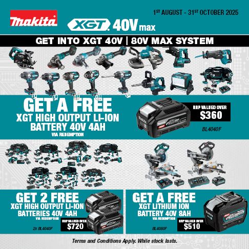 Makita XGT Redemptions Aug-Oct 2025