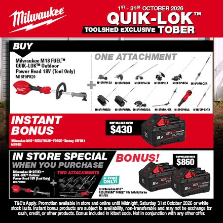 Mil QUIK-LOK Tober TS Exclusive 1 - 31 Oct 2026