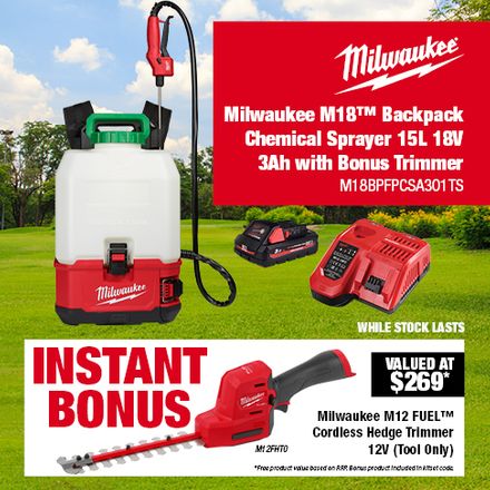 Milwaukee Backpack Sprayer Bonus Trimmer