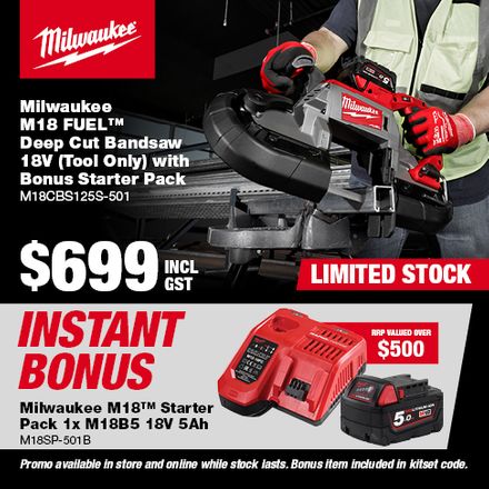 Milwaukee Band Saw (M18CBS125S-501) April 2025 LIMITED STOCK