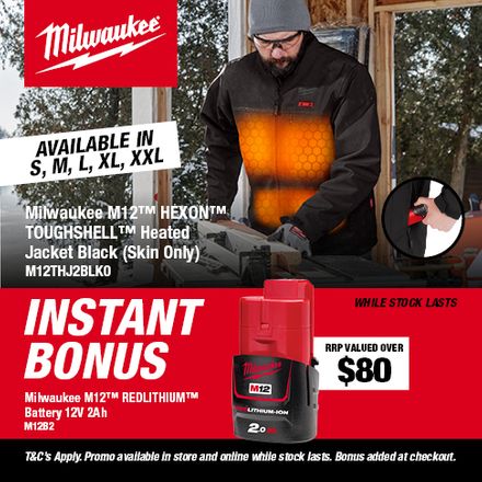 Milwaukee HEXON TOUGHSHELL Heated Jacket Bonus Battery (M12B2)