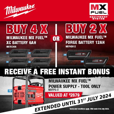 Milwaukee MX Fuel Battery Multibuy Instant Bonus Offers EXTENDED July 24