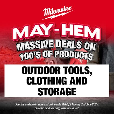 Milwaukee Mayhem 1 May - 2nd June 2025 -Outdoor, Clothing, Storage