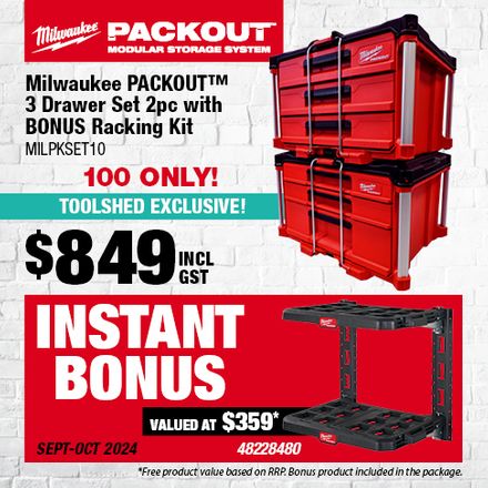 Milwaukee PACKOUT Kits with Instant Bonuses Sept 2024 (MILPKSET10)