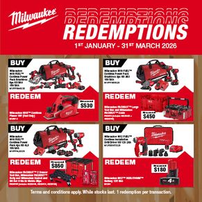 Milwaukee 1 to 1 Redemptions Jan-Mar 2026