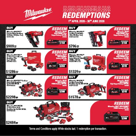 Milwaukee Q2 Redemptions 1 Apr - 30 Jun 2026