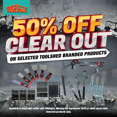 ToolShed 50 Off Clear Out 1 Aug - 8 Sept 2025