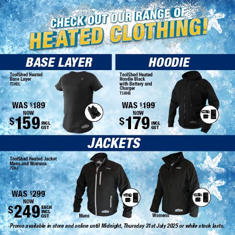 ToolShed Heated Clothing May-July 2025